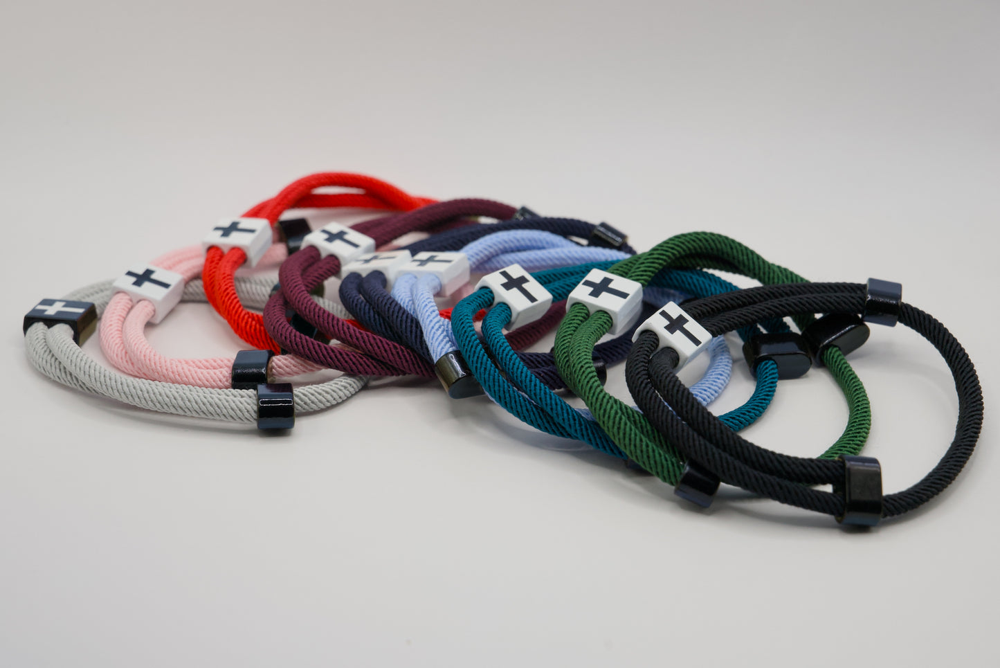 Premium Adjustable Christian Rope Cross Bracelets – 9 Pack