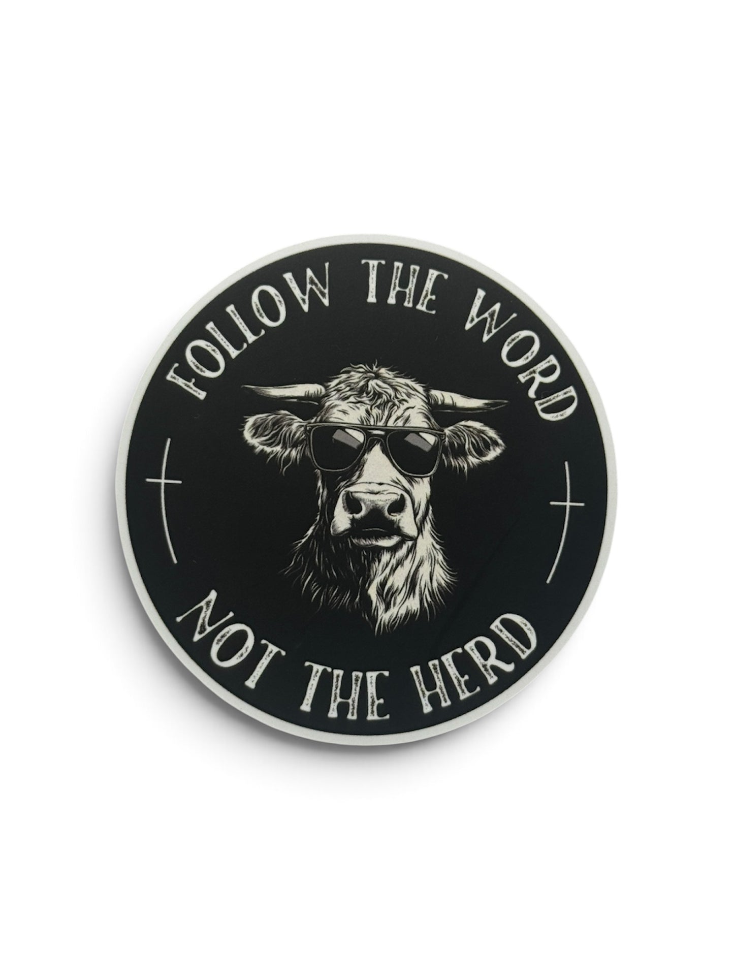Follow the Word, Not the Herd Christian Cow Vinyl Sticker