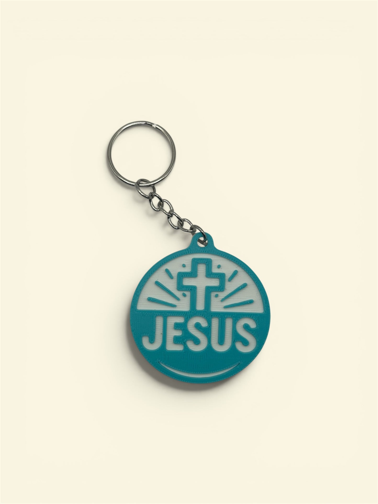 Jesus & Cross Keychain – 3D Printed Christian Keychain