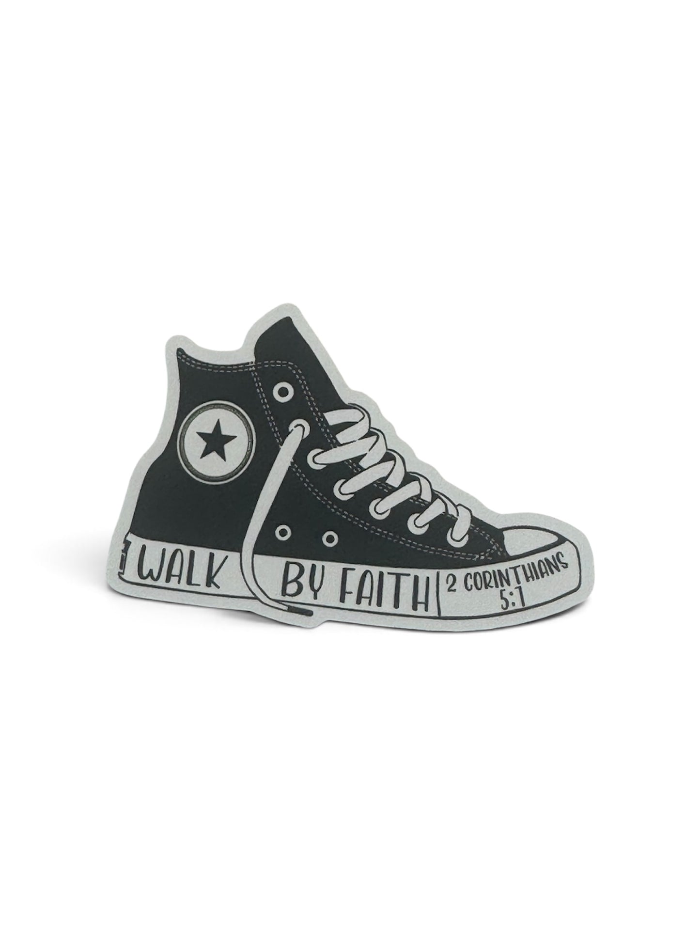 Walk by Faith – 2 Corinthians 5:7 Christian Sneaker Vinyl Sticker