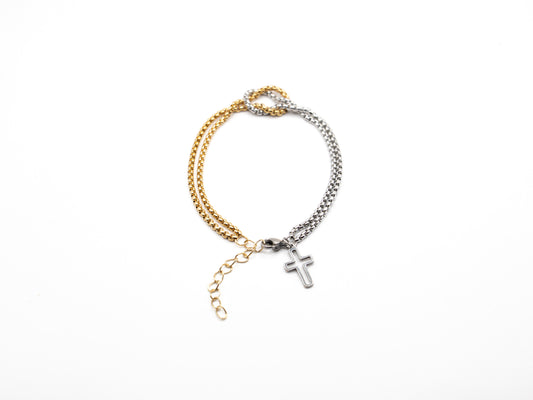 Stainless Steel Cross Knot Bracelet