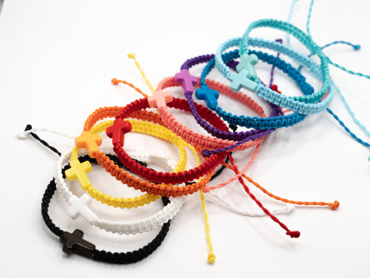 Adjustable Faith Cross Bracelet — Radiant Collection —  Choose Your Color