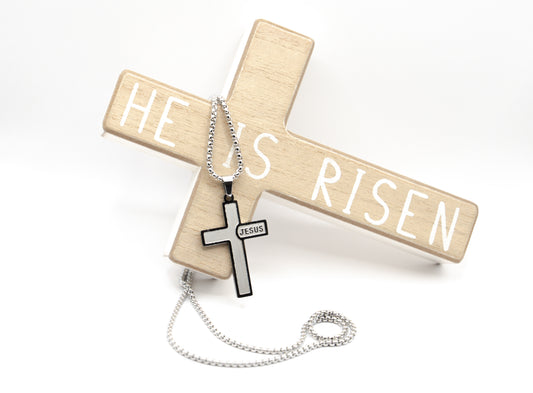 Jesus Cross Necklace — Stainless Steel (Silver, Gold, Black)