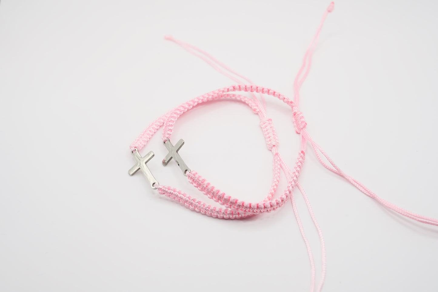 Adjustable Cross Bracelets – 2 Pack (Keep One, Give One) – Stainless Steel Cross