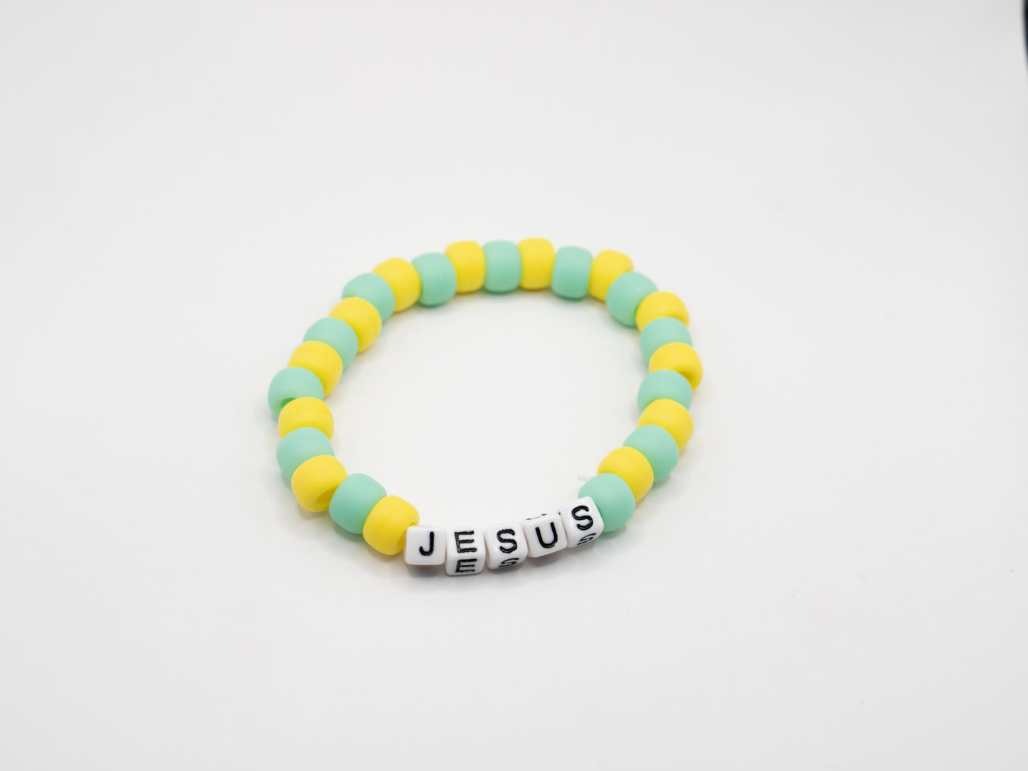Jesus Name Pony Bead Bracelet