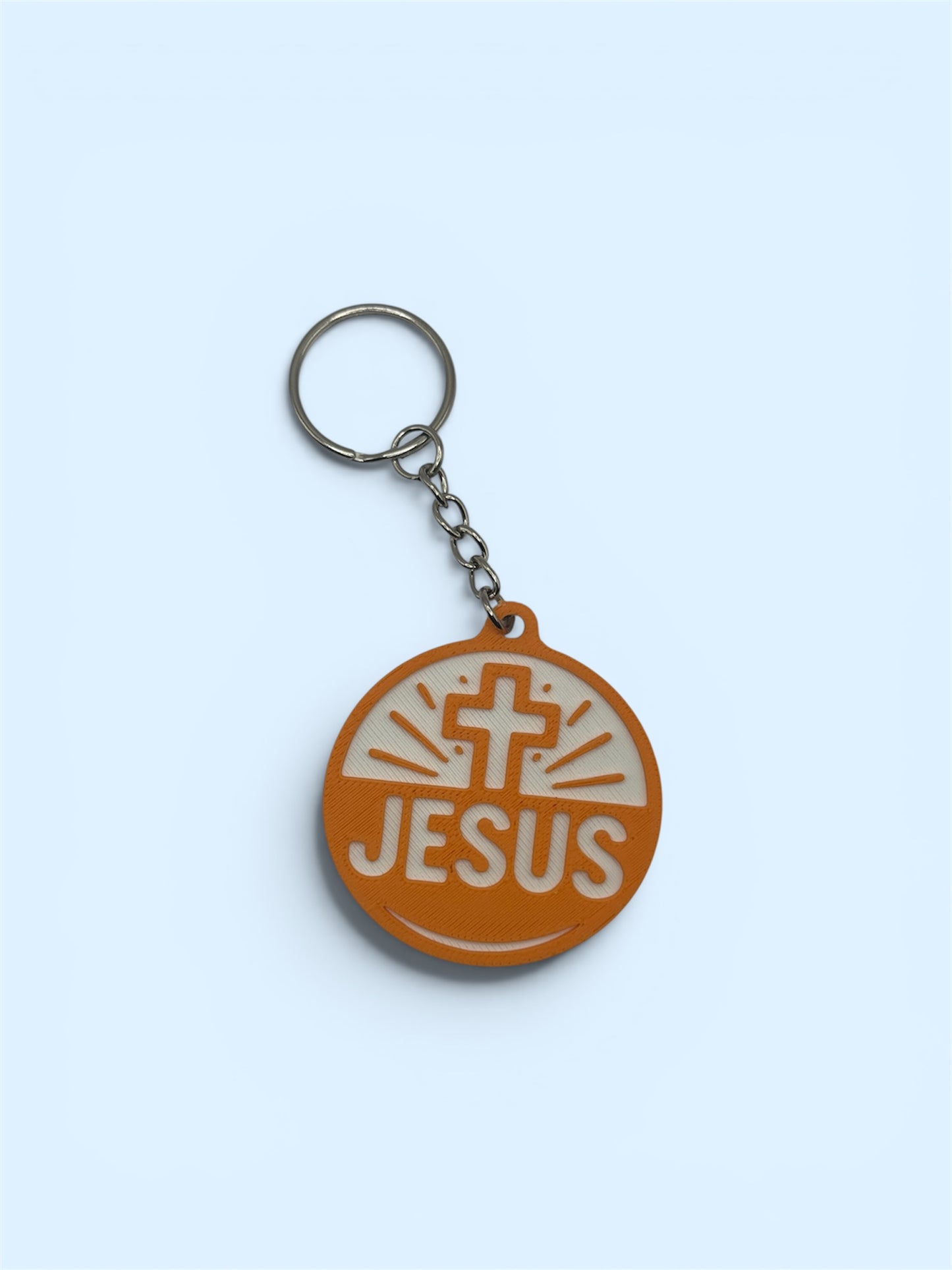Jesus & Cross Keychain – 3D Printed Christian Keychain