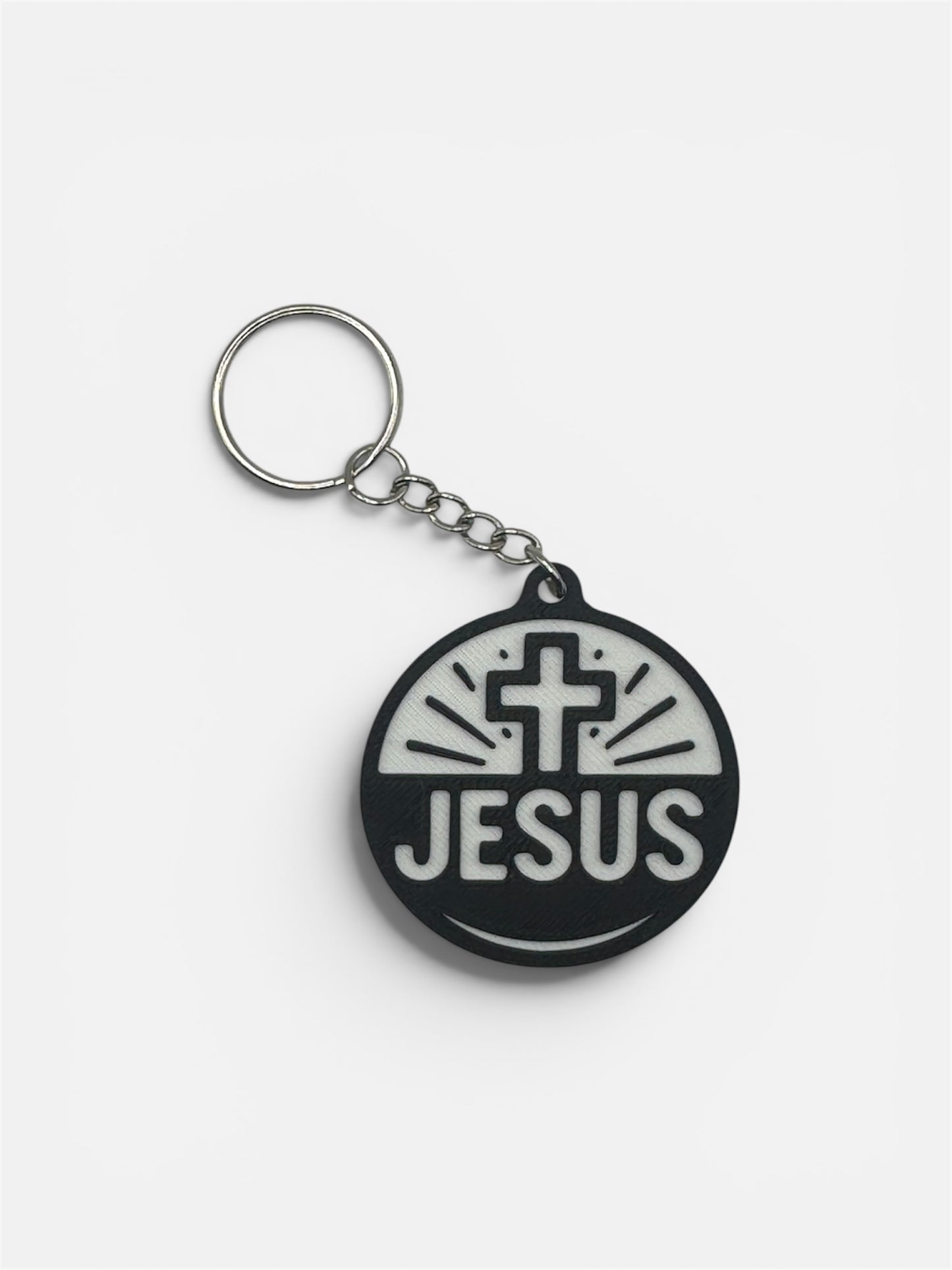 Jesus & Cross Keychain – 3D Printed Christian Keychain
