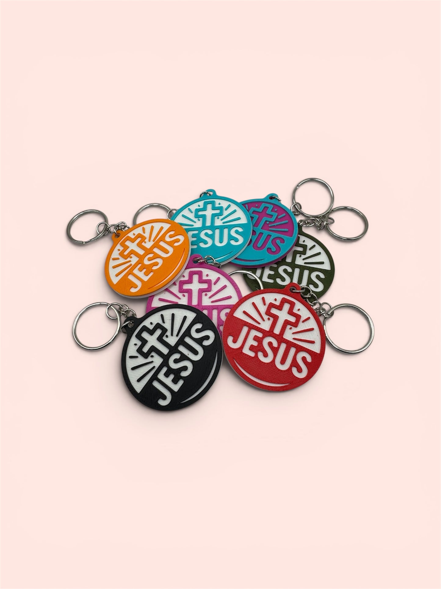 Jesus & Cross Keychain – 3D Printed Christian Keychain