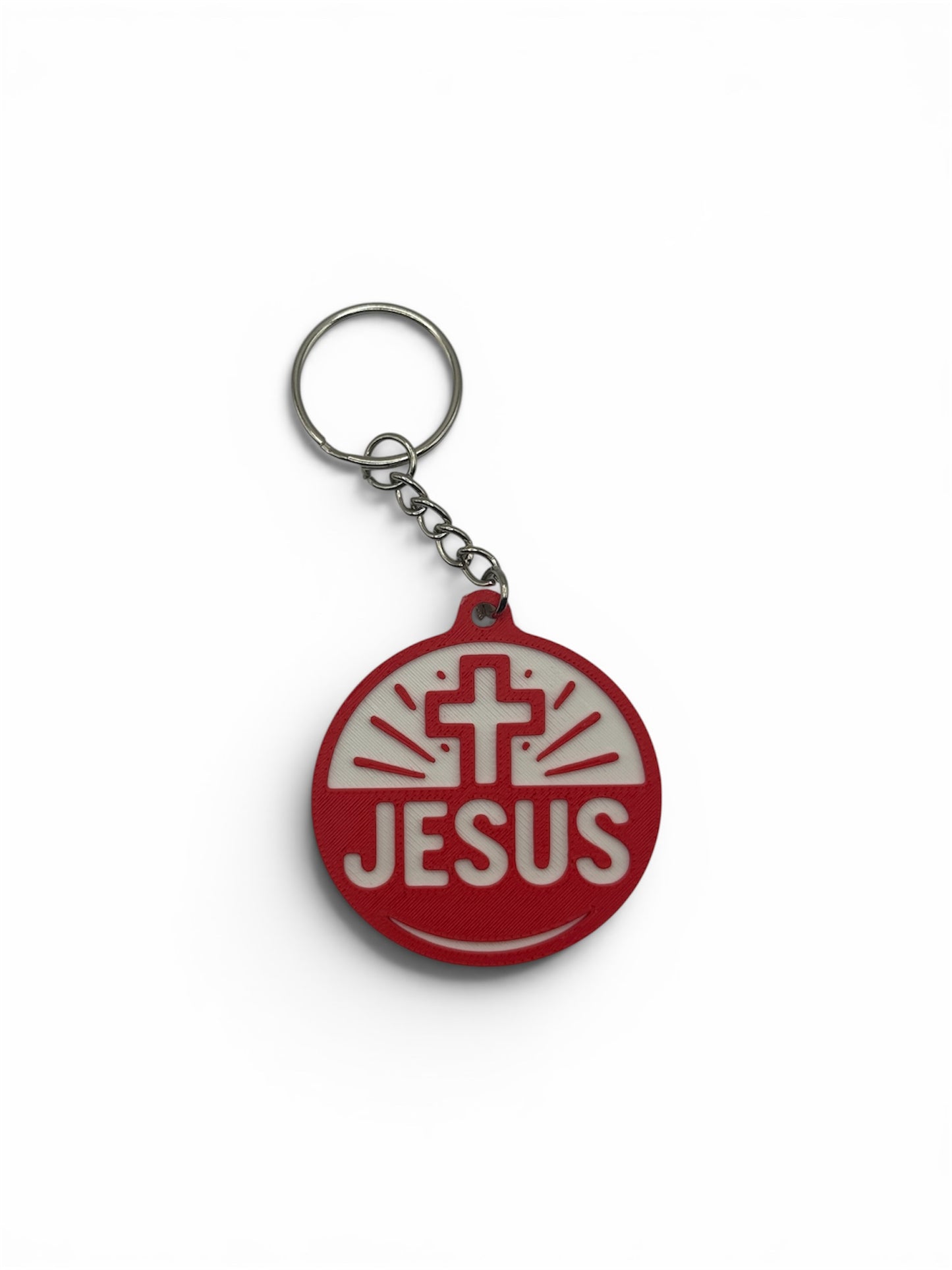 Jesus & Cross Keychain – 3D Printed Christian Keychain