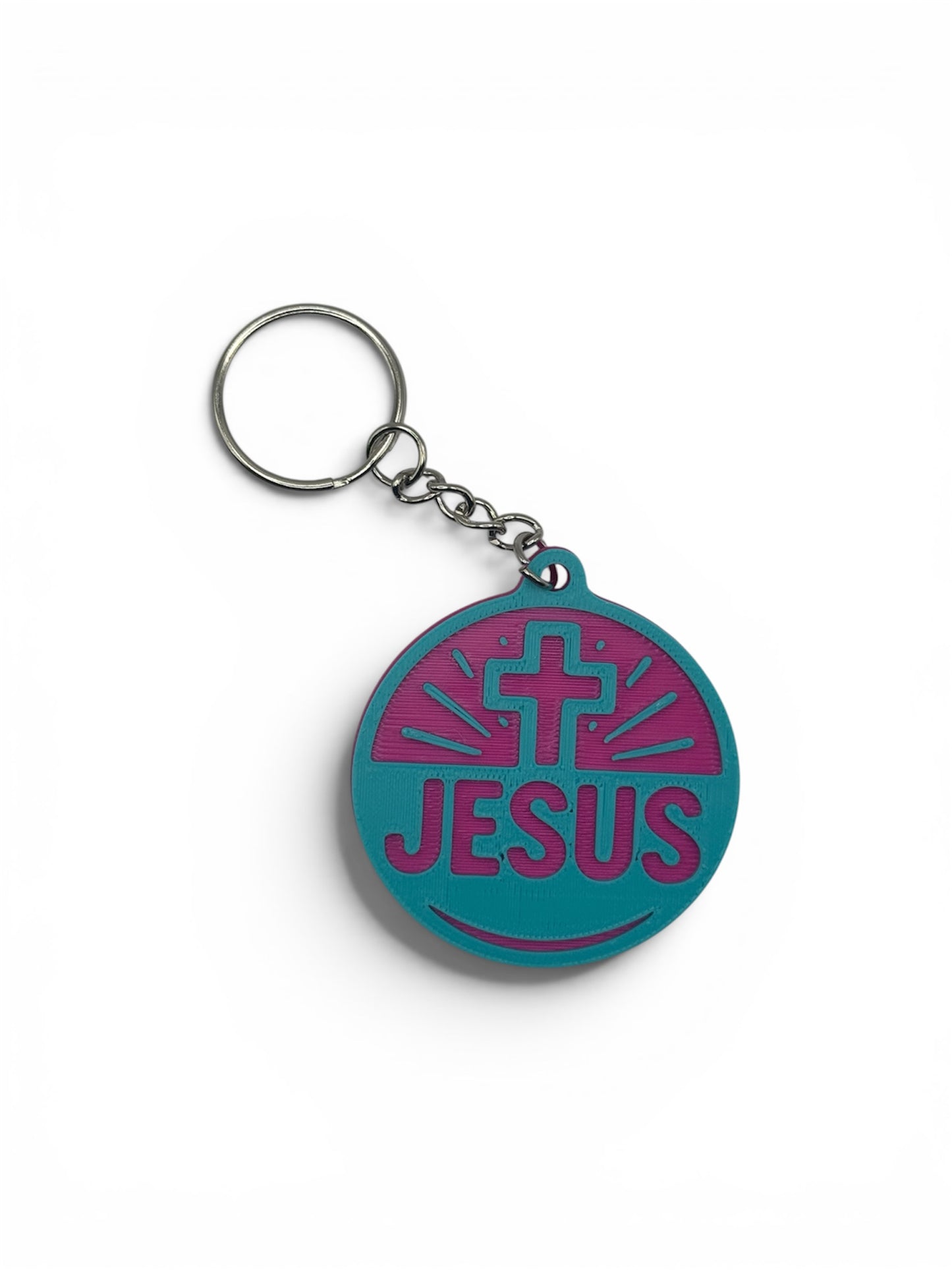 Jesus & Cross Keychain – 3D Printed Christian Keychain