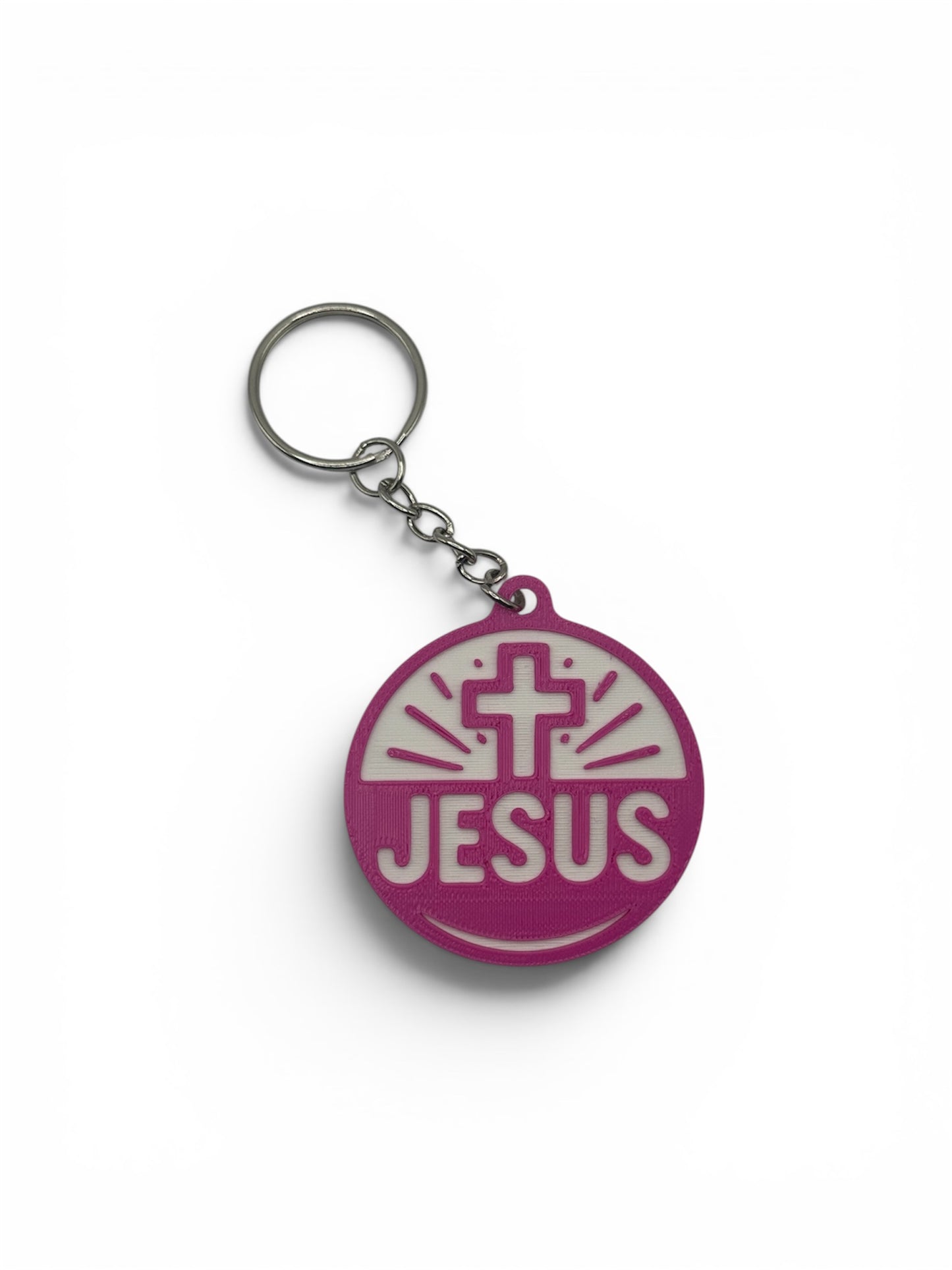 Jesus & Cross Keychain – 3D Printed Christian Keychain